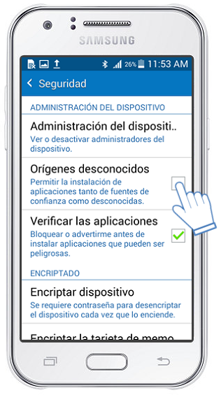 Galaxy J1 Como Permitir La Instalaciones De Aplicaciones Apk O Externas A Play Store Samsung Soporte Pe