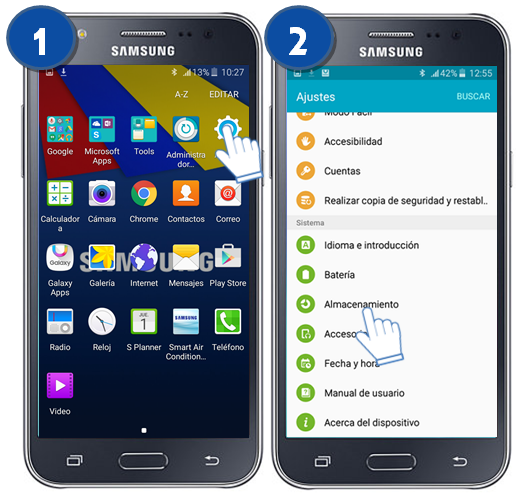Galaxy J5 ¿Cómo verificar el estado de almacenamiento en la memoria interna? Samsung Soporte CO Galaxy J5 ¿Cómo verificar el estado de almacenamiento en la memoria interna? Samsung Soporte CO