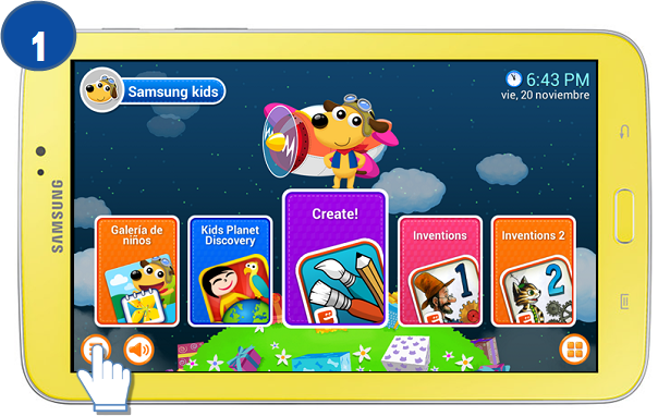 Parque jurásico Sucio Aditivo Galaxy Tab3 Kids - ¿Cómo agregar aplicaciones en el Modo Niños? | Samsung CO