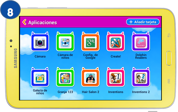 Parque jurásico Sucio Aditivo Galaxy Tab3 Kids - ¿Cómo agregar aplicaciones en el Modo Niños? | Samsung CO
