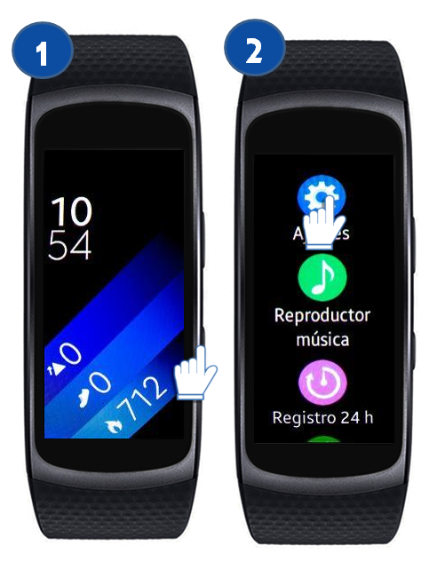 Gear Fit2 - ¿Cómo configurar el tiempo de espera de la pantalla? | Samsung  CO