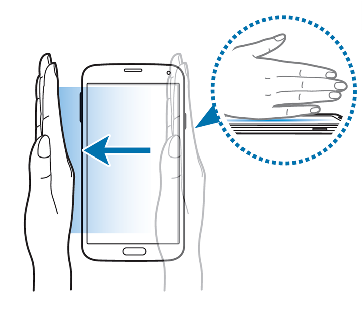 Galaxy S5: Captura de pantalla deslizando la mano sobre ella. ¿Cómo lo  hago? | Soporte Samsung Uruguay