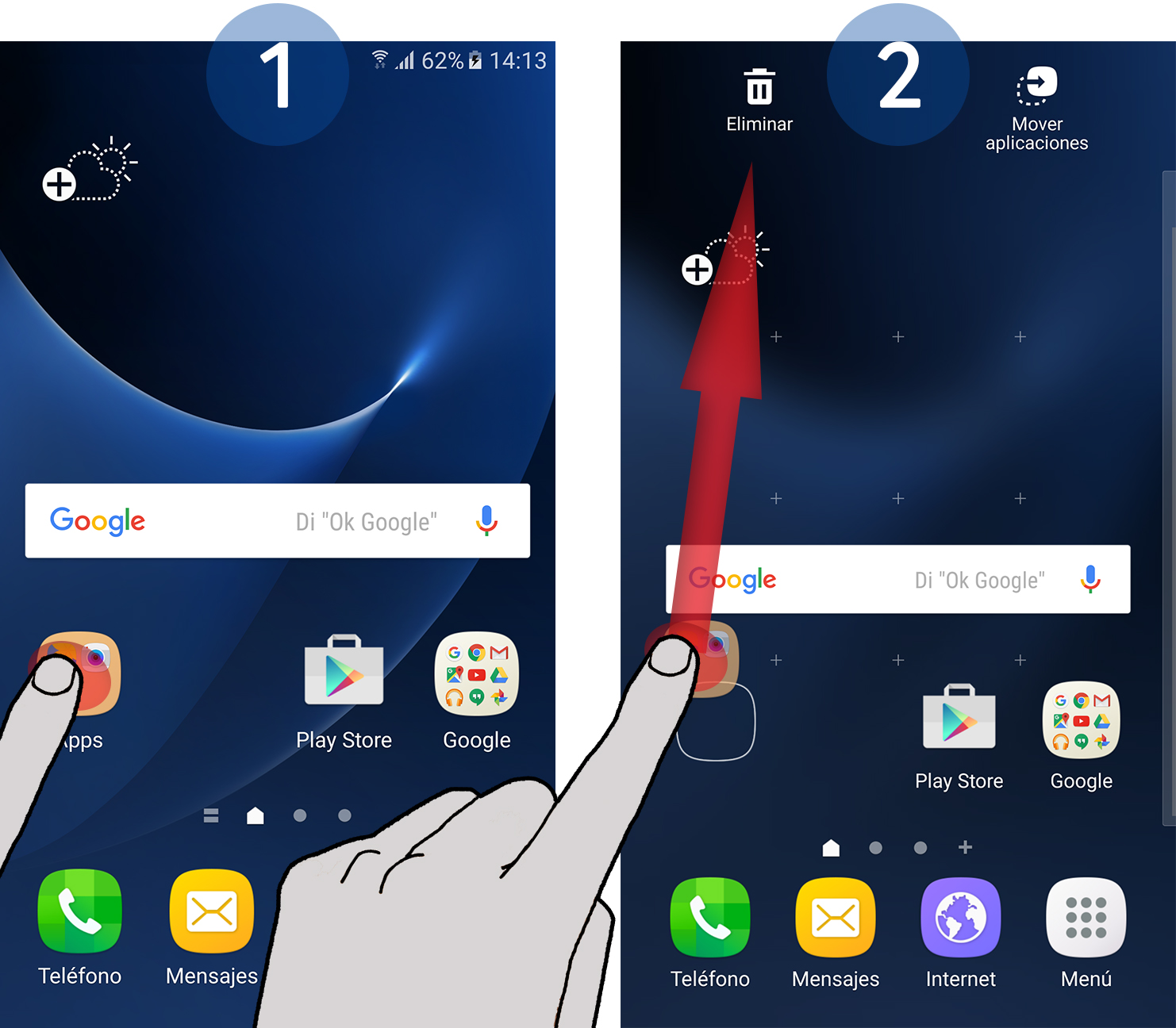 Cómo quitamos un elemento de la pantalla de inicio? | Samsung Perú