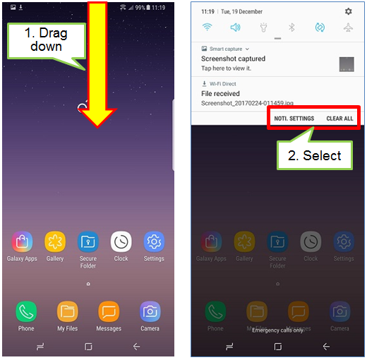 Clear Notifications at Quick Control Panel of Samsung Smartphones ...