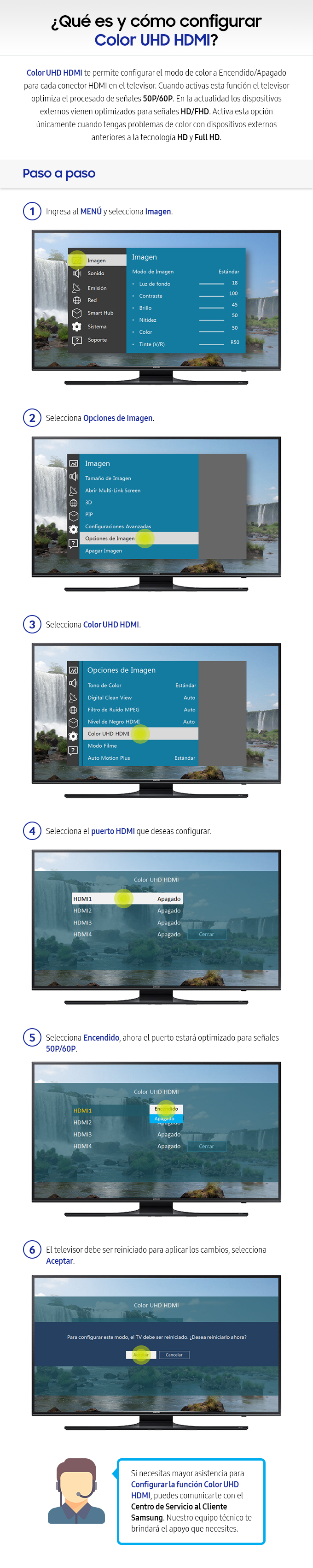 configurar color uhd hdmi samsung