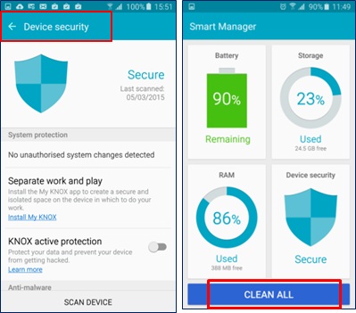How to check for malware using the smart manager application