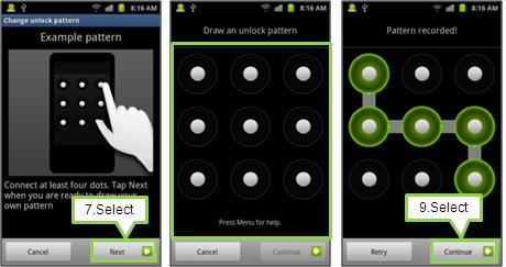 How To Set The Screen Lock Pattern On The Samsung Galaxy S2 Handset Samsung Support Saudi Arabia