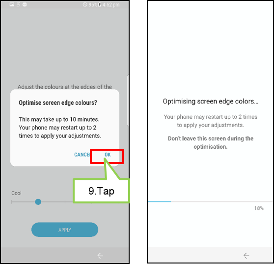 change edge screen lights galaxy s8